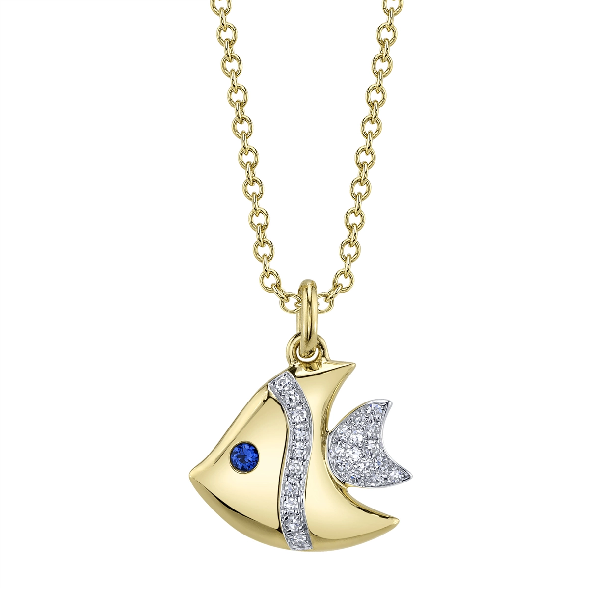 Necklaces Necklaces in Yellow Gold containing Multi-gemstone, Diamond, Sapphire 450371