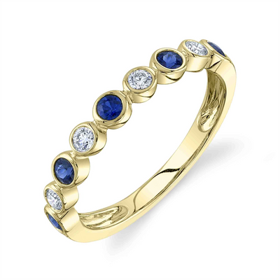 Wedding Bands Rings in Yellow Gold containing Multi-gemstone, Diamond, Sapphire 450375