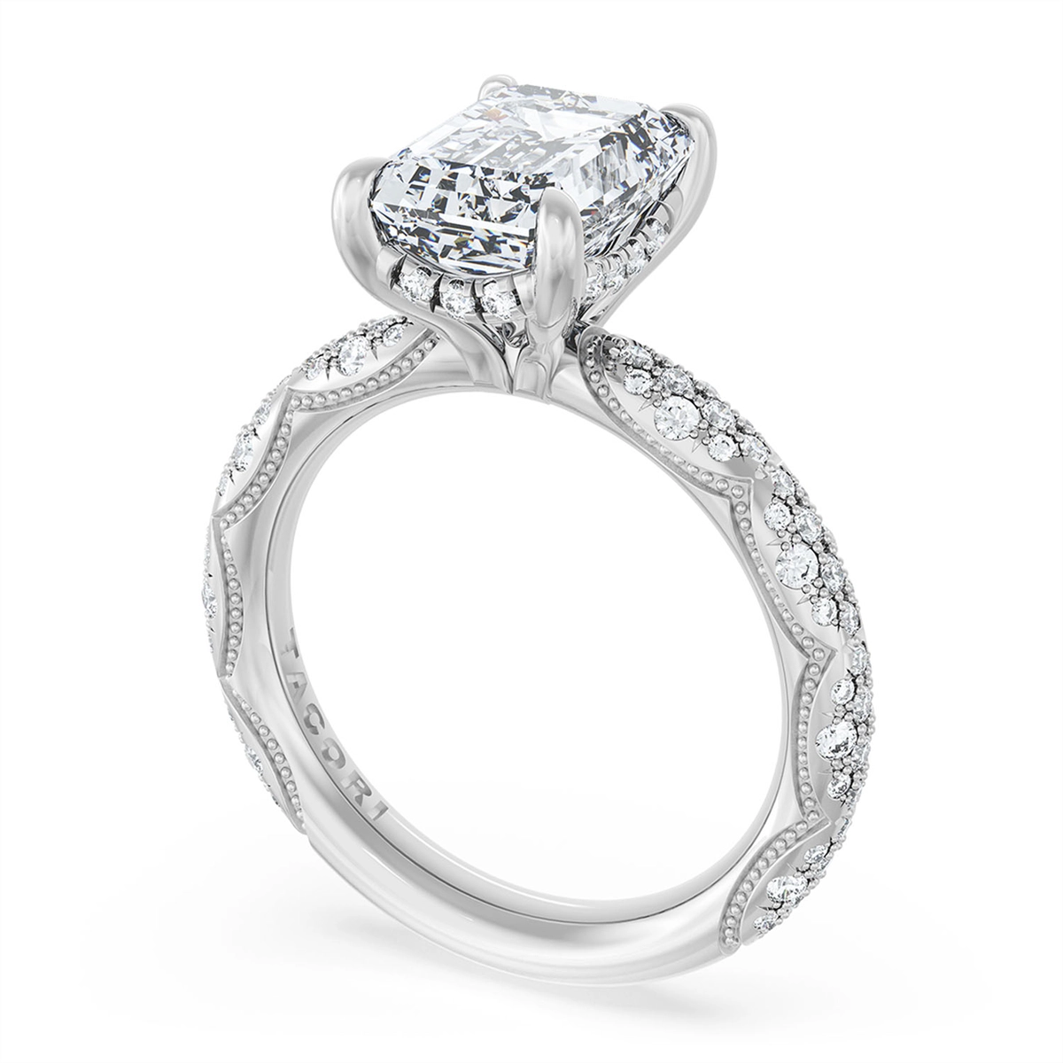 Tacori Engagement Rings in Platinum/Palladium containing Diamond 406 3 EC 10X7.5 3/4