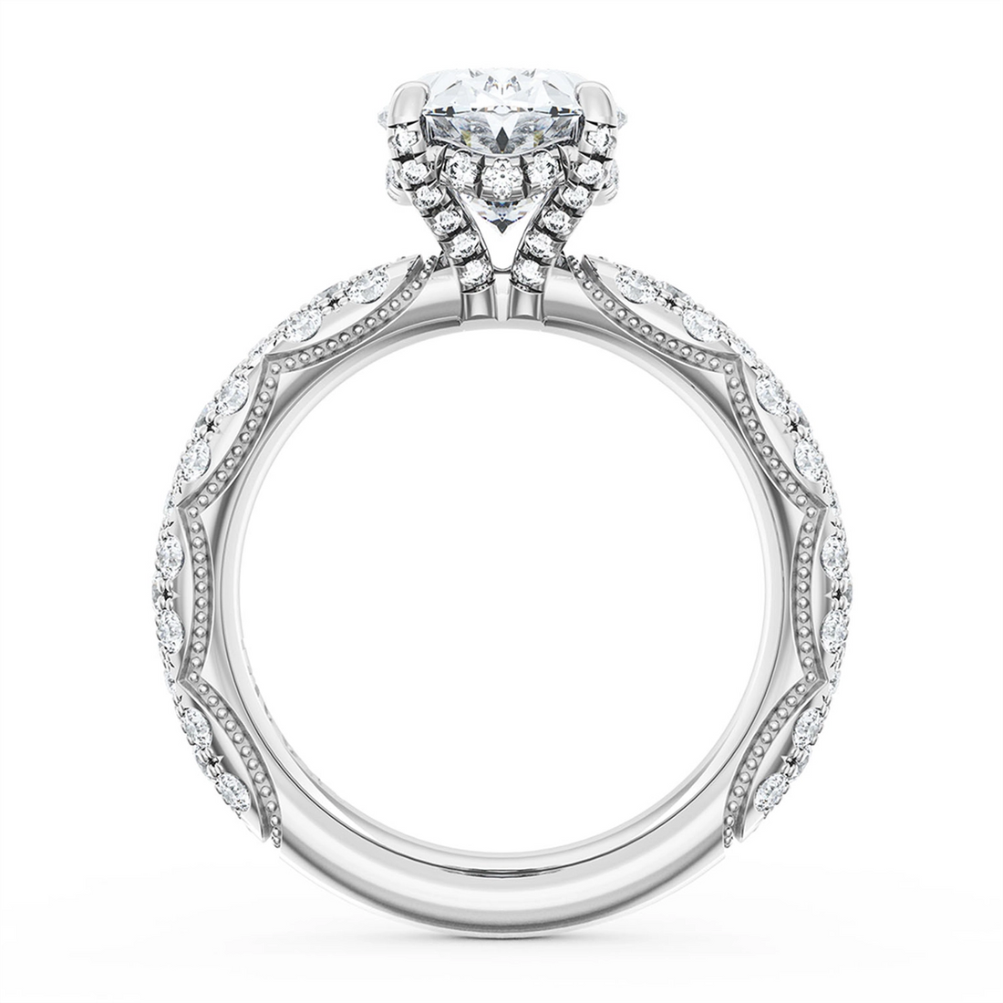 Tacori Engagement Rings in White Gold containing Diamond 405 4 OV 12.5X9 3/4W