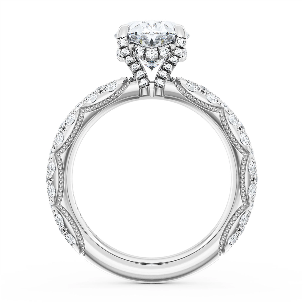 Tacori Engagement Rings in White Gold containing Diamond 405 4 OV 12.5X9 3/4W