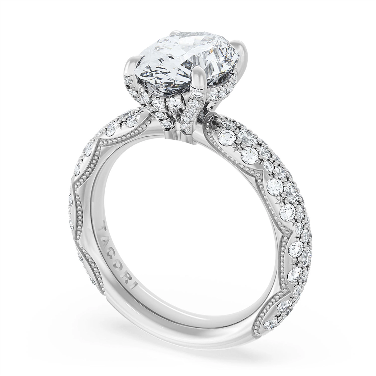 Tacori Engagement Rings in White Gold containing Diamond 405 4 OV 12.5X9 3/4W