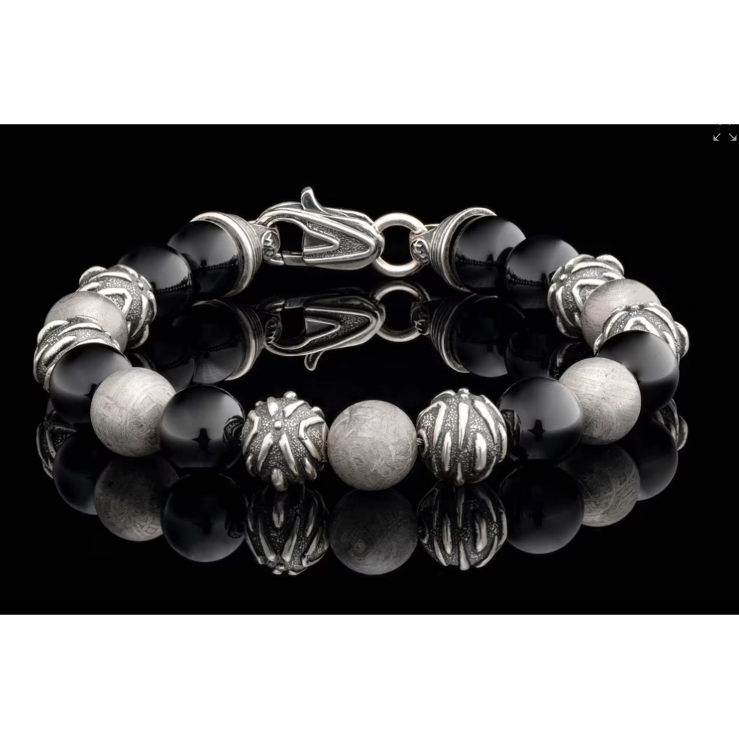 William Henry Bracelets in Silver containing Black onyx, Other, Multi-gemstone BB67-PBOM-L