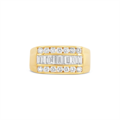 Mens Bands Rings in Yellow Gold containing Diamond 450567