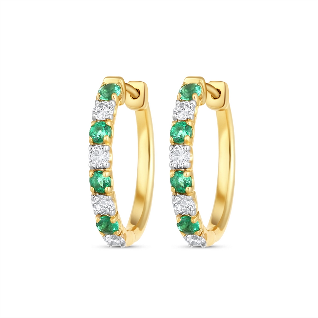 Earrings Earrings in Yellow Gold containing Multi-gemstone, Diamond, Emerald 450646