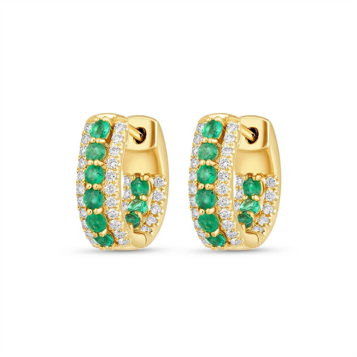 Earrings Earrings in Yellow Gold containing Multi-gemstone, Diamond, Emerald 450649