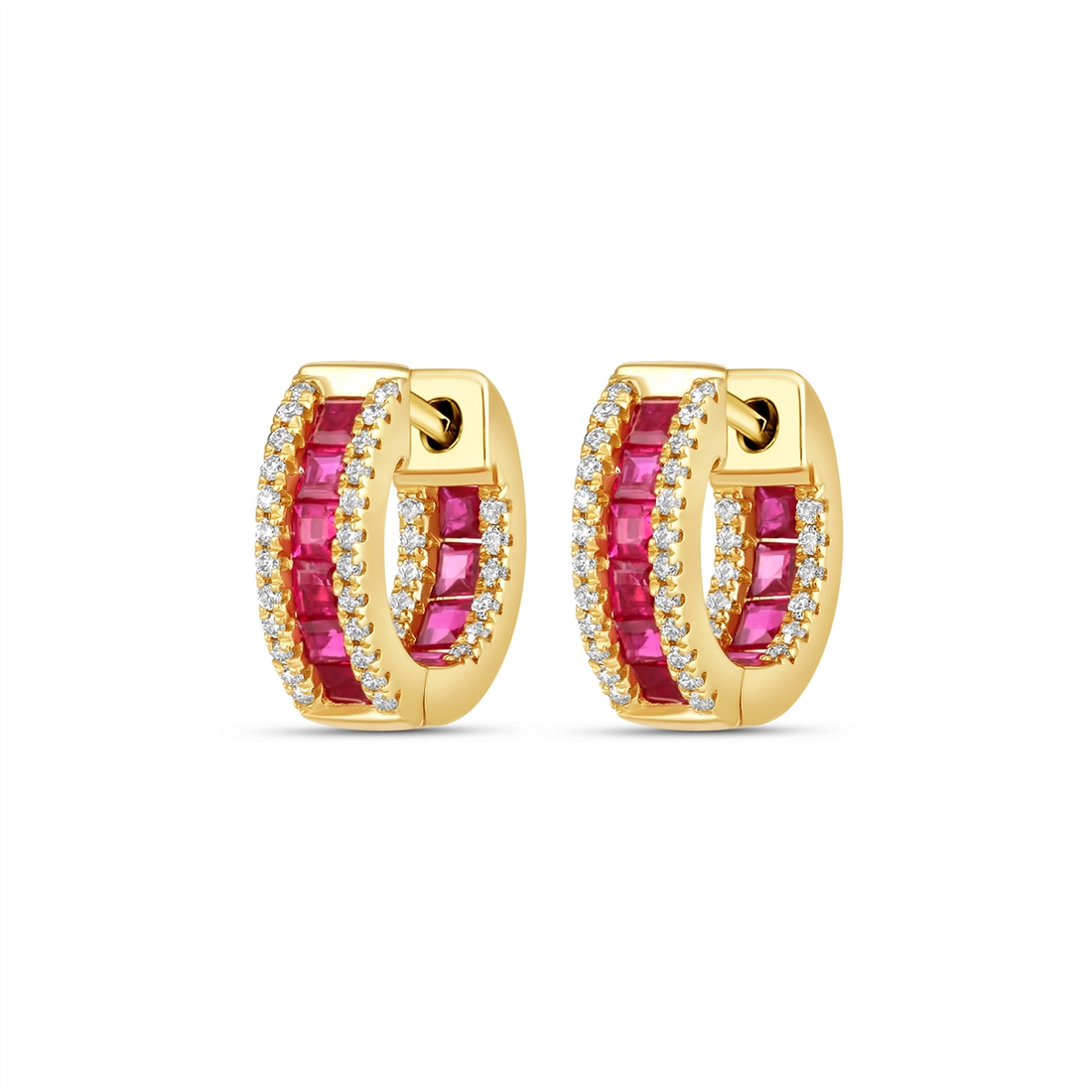 Earrings Earrings in Yellow Gold containing Multi-gemstone, Diamond, Ruby 450652