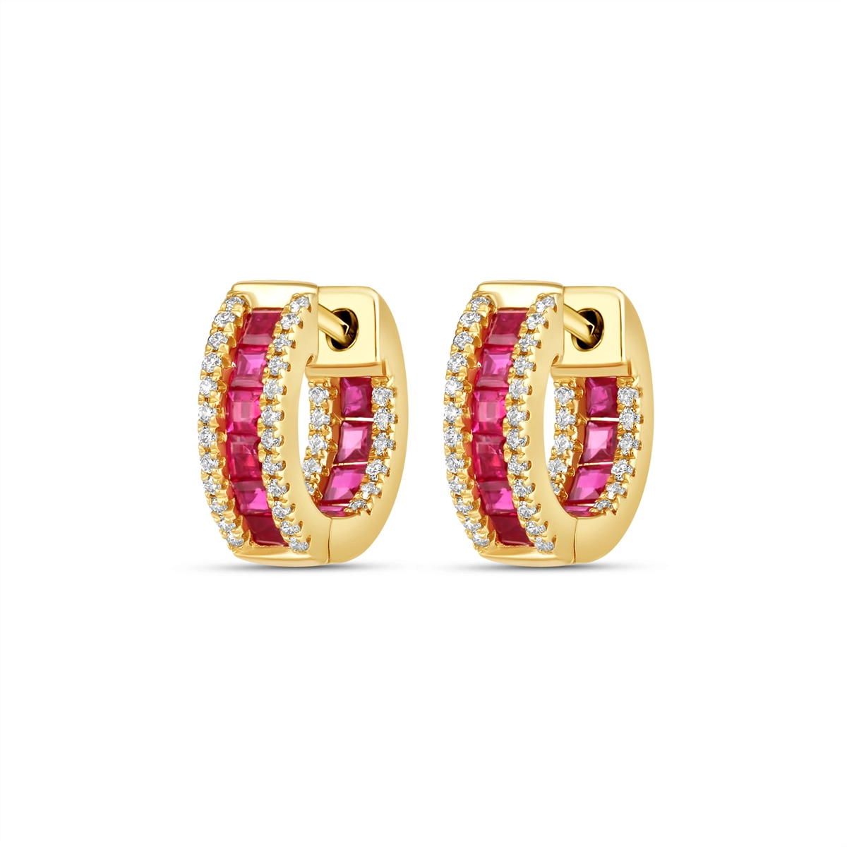 Earrings Earrings in Yellow Gold containing Multi-gemstone, Diamond, Ruby 450652