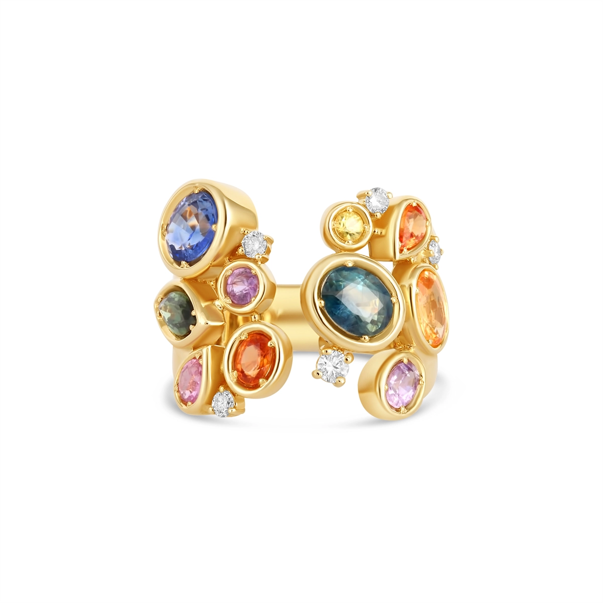 Rings Rings in Yellow Gold containing Other, Multi-gemstone, Diamond 450753