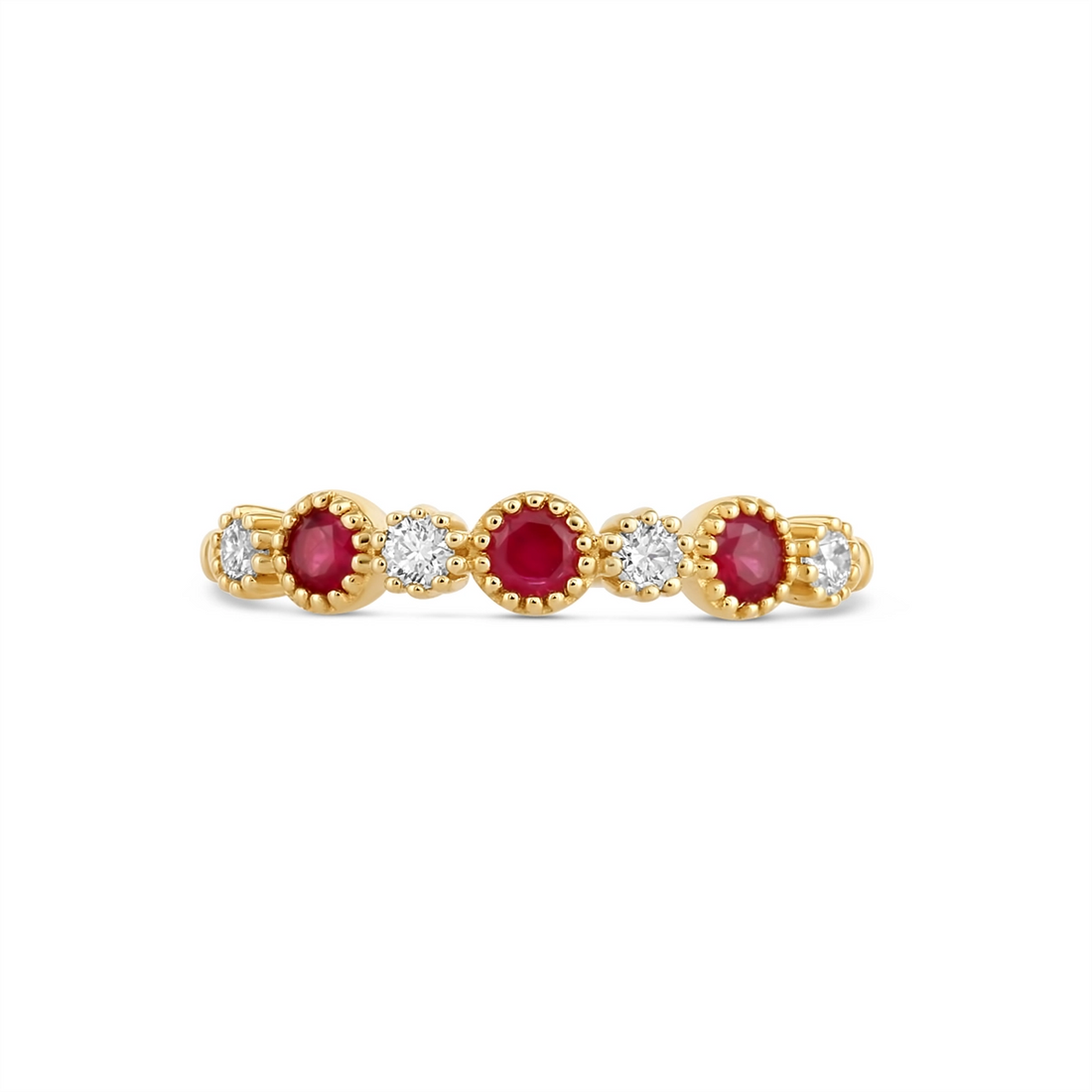 Wedding Bands Wedding Rings in Yellow Gold containing Multi-gemstone, Diamond, Ruby 450756