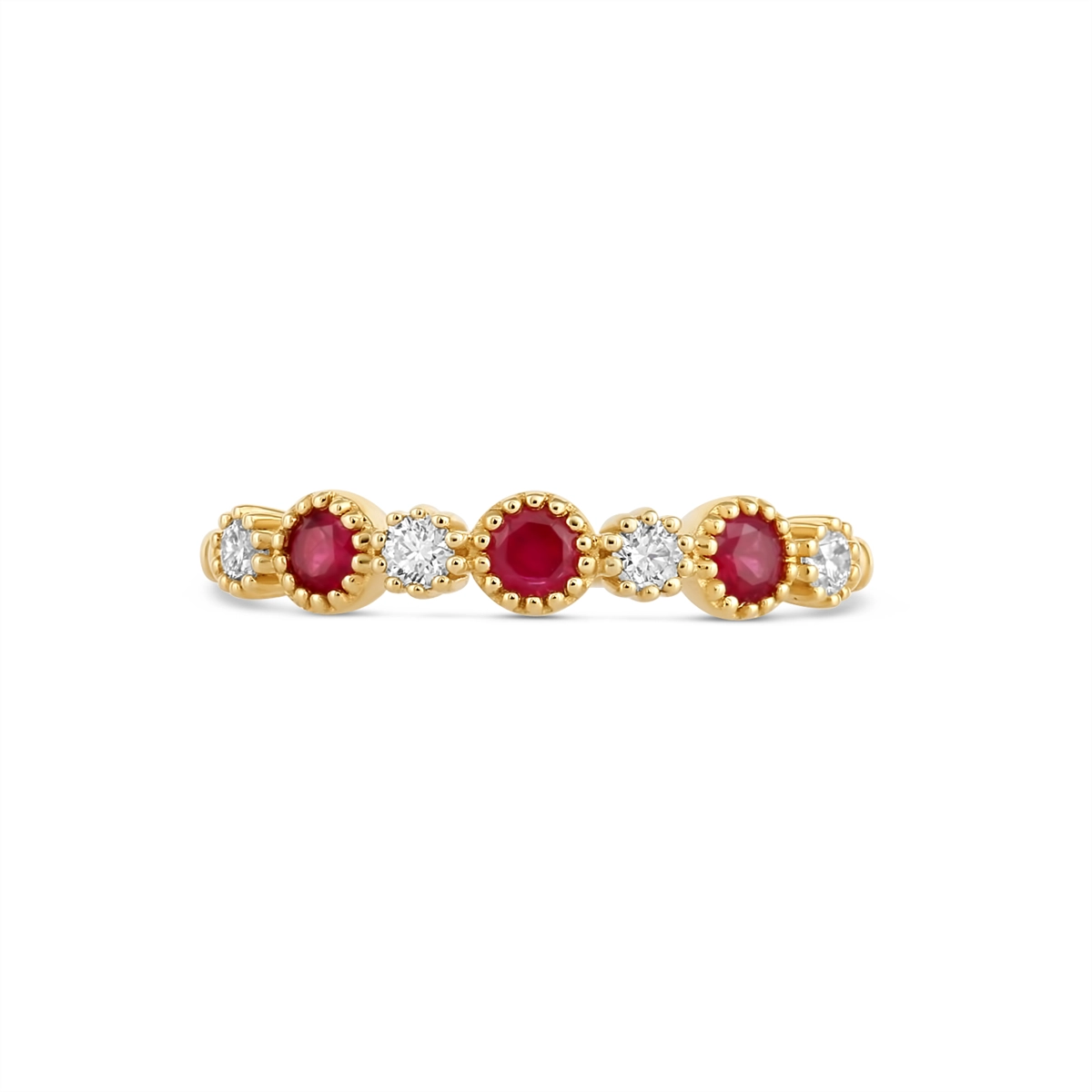 Wedding Bands Wedding Rings in Yellow Gold containing Multi-gemstone, Diamond, Ruby 450756