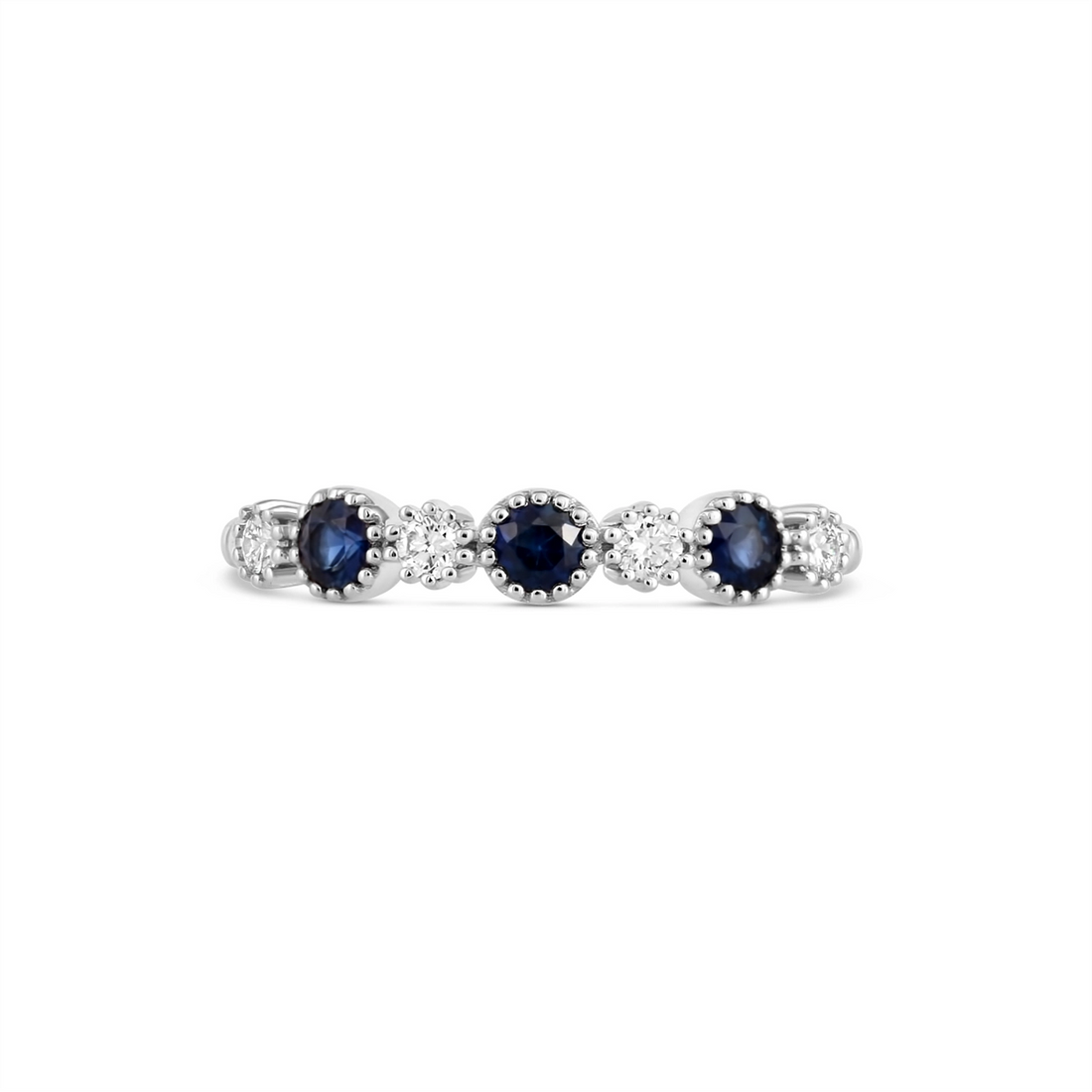 Wedding Bands Rings in White Gold containing Multi-gemstone, Diamond, Sapphire 450775