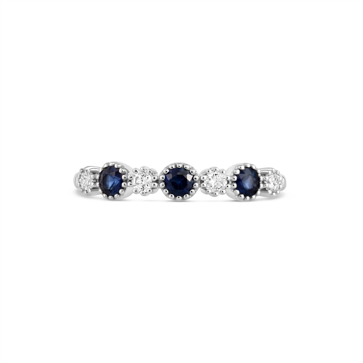 Wedding Bands Rings in White Gold containing Multi-gemstone, Diamond, Sapphire 450775