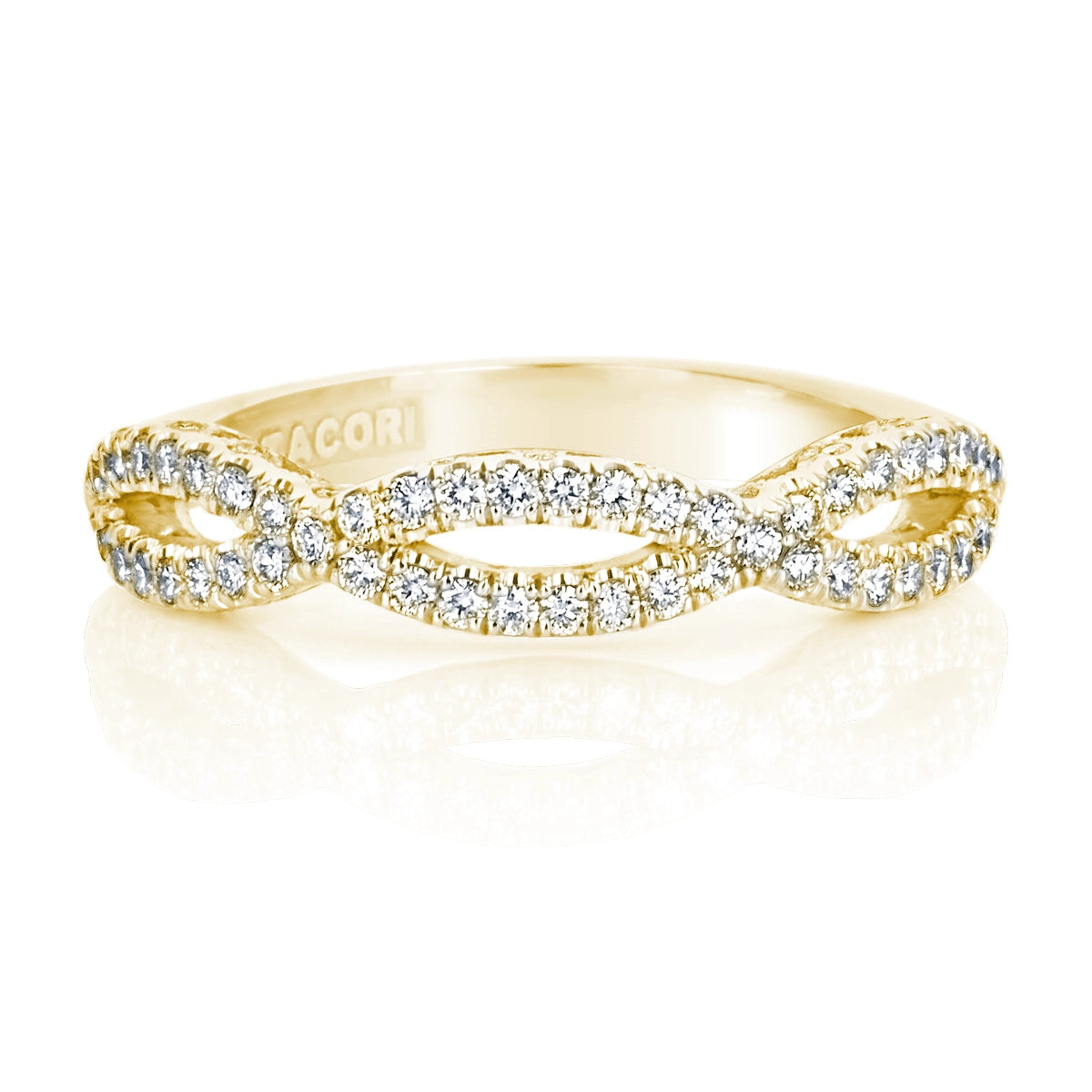 Tacori Wedding Rings in Yellow Gold containing Diamond HT 2528 B 1/2 Y - CUSTOM