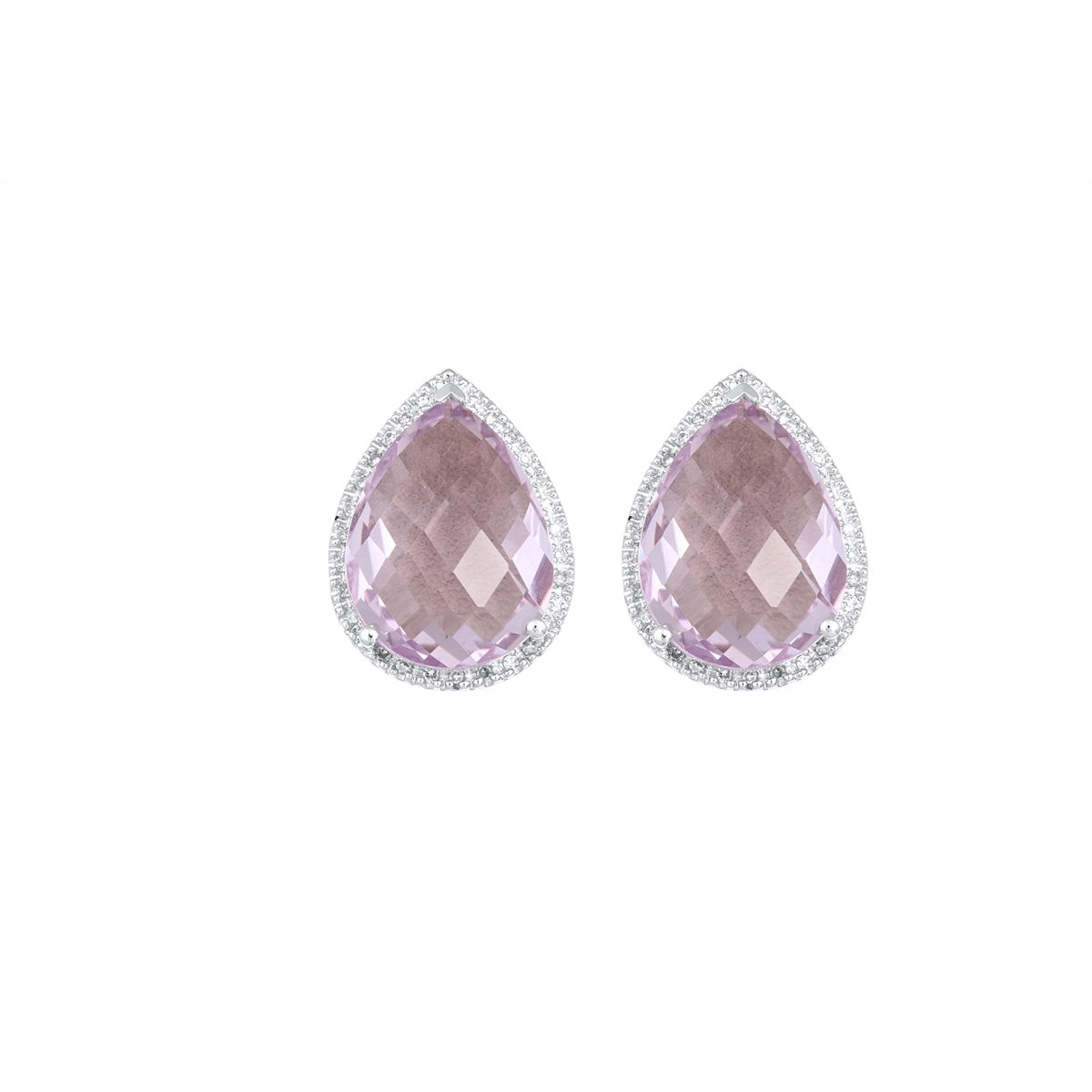 Earrings Earrings in White Gold containing Amethyst, Multi-gemstone, Diamond 2914277331-PEAR