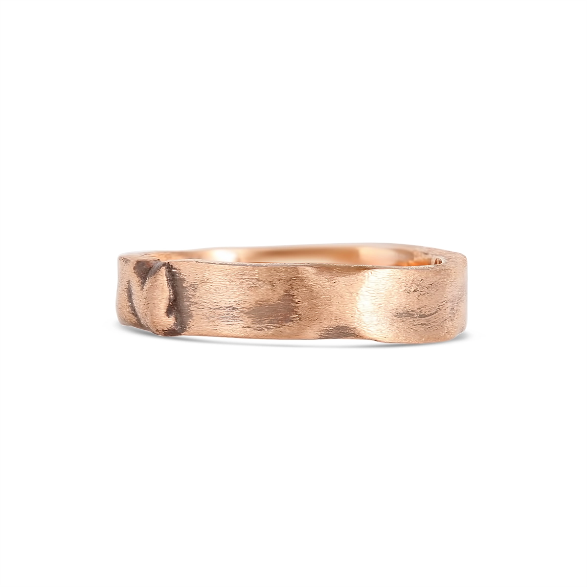 Mens Bands Engagement in Rose Gold 5MMROUGHHEWN-RG-7