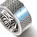 John Hardy Rings in Mixed Metals containing Mother of pearl, Lapis, Multi-gemstone, Turquoise RMZS9009795MOPTQBMX10