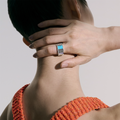 John Hardy Rings in Mixed Metals containing Mother of pearl, Lapis, Multi-gemstone, Turquoise RMZS9009795MOPTQBMX10