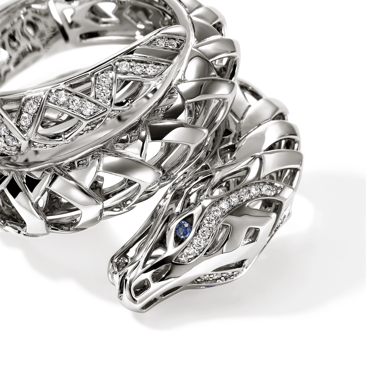 John Hardy Rings in Silver containing Multi-gemstone, Diamond, Sapphire RBP603762BSPDIX7