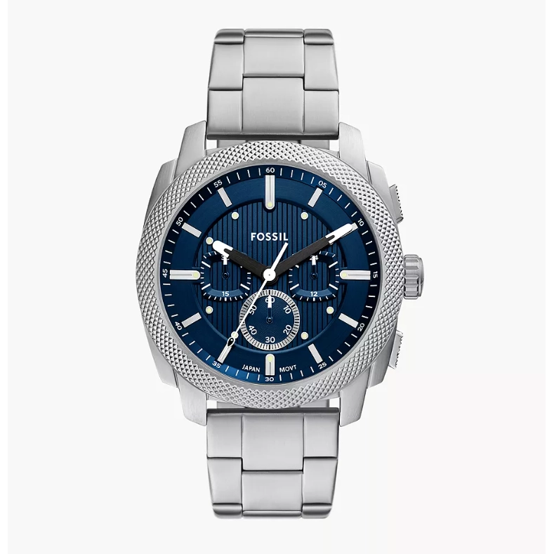 Fossil Men's Machine Stainless Steel Quartz Watch with Leather Strap, Brown Fossil Men\u0027s Machine Chronograph, Stainless Steel Watch, FS5620