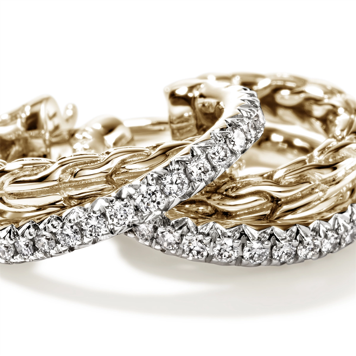 John Hardy Earrings in Yellow Gold containing Diamond EGGX987132DI