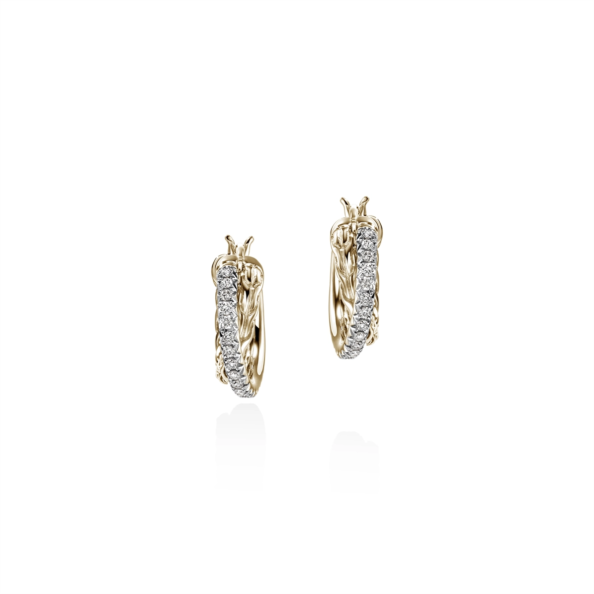 John Hardy Earrings in Yellow Gold containing Diamond EGGX987132DI