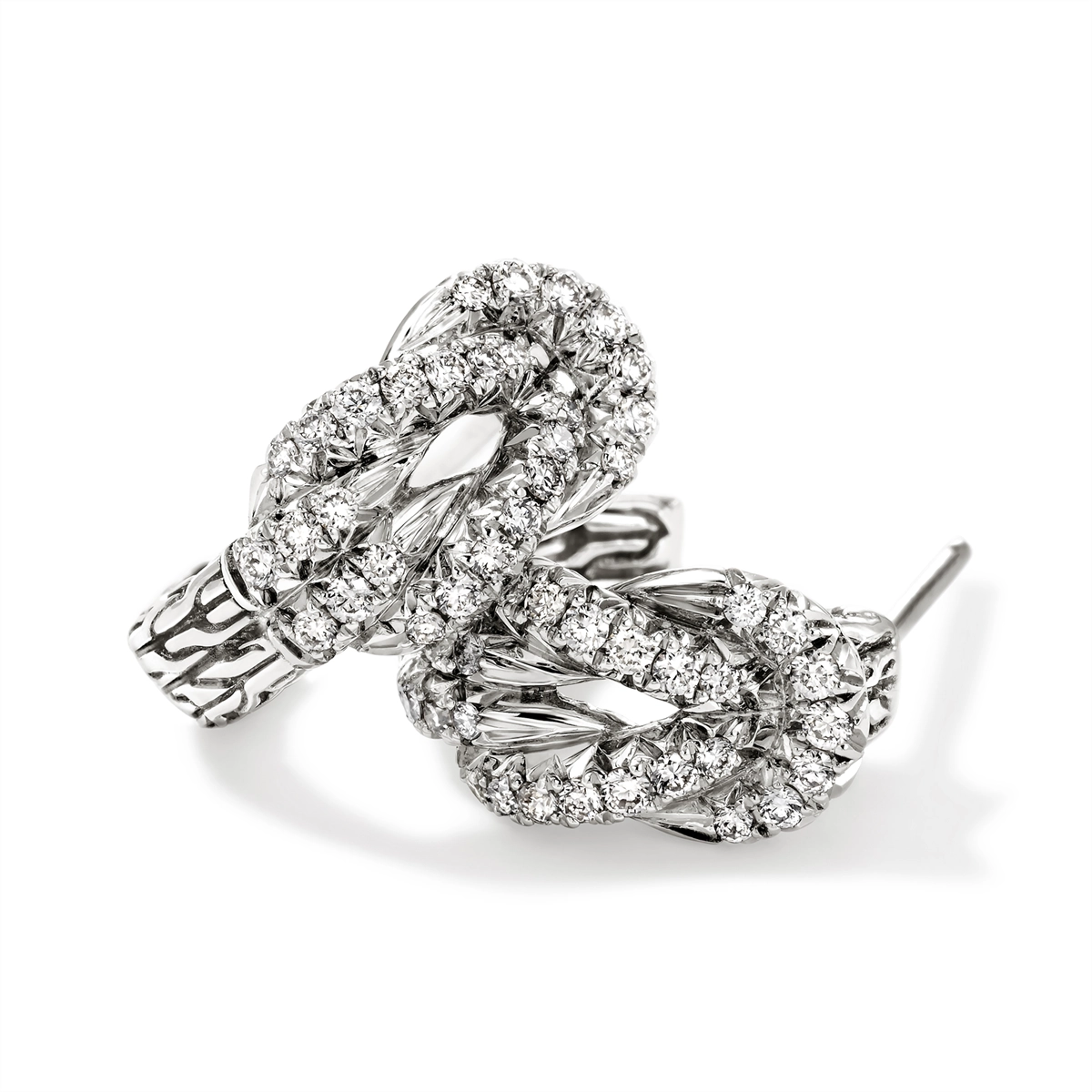 John Hardy Earrings in Silver containing Diamond EBP987822DI