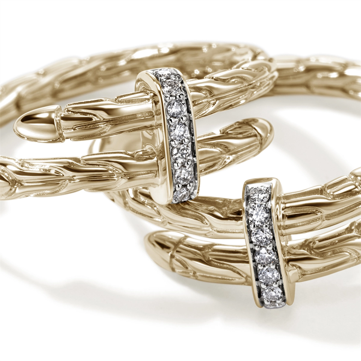 John Hardy Earrings in Yellow Gold containing Diamond EGGX986742DI