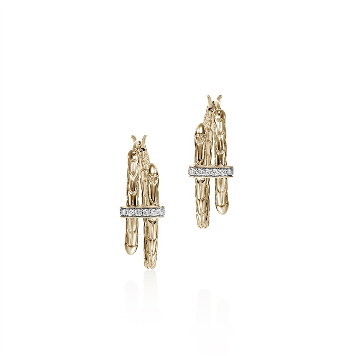 John Hardy Earrings in Yellow Gold containing Diamond EGGX986742DI