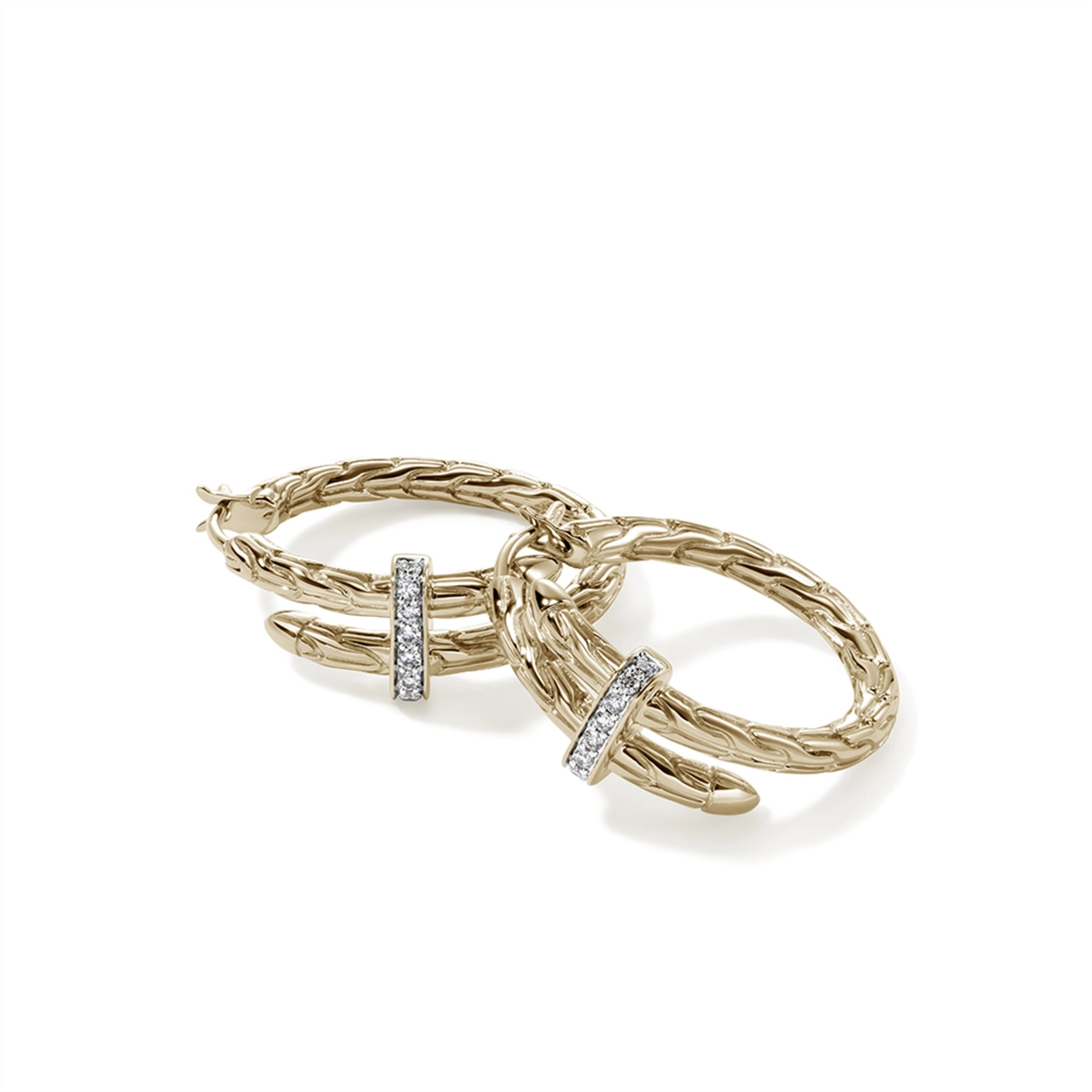John Hardy Earrings in Yellow Gold containing Diamond EGGX986742DI