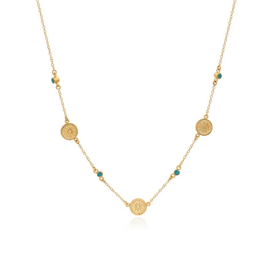 Anna Beck Necklaces in Mixed Metals containing Turquoise NK10721-GTQ