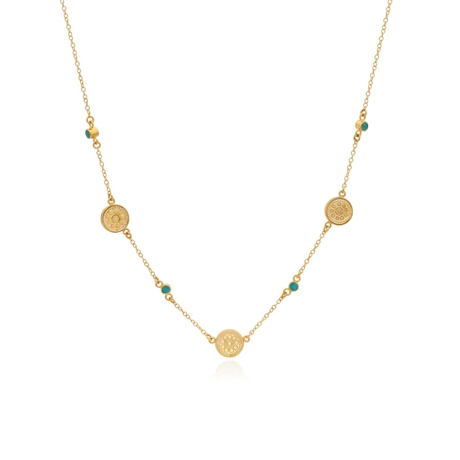 Anna Beck Necklaces in Mixed Metals containing Turquoise NK10721-GTQ