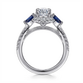 Gabriel & Co Engagement Rings in White Gold containing Multi-gemstone, Diamond, Sapphire ER15608O6W44SA