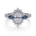 Gabriel & Co Engagement Rings in White Gold containing Multi-gemstone, Diamond, Sapphire ER15608O6W44SA