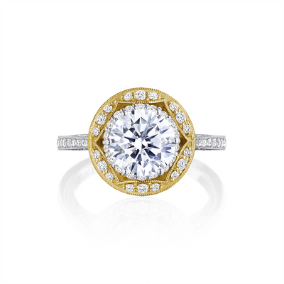 Tacori Engagement Rings in Mixed Metals containing Diamond HT 2570 RD 8 W Y