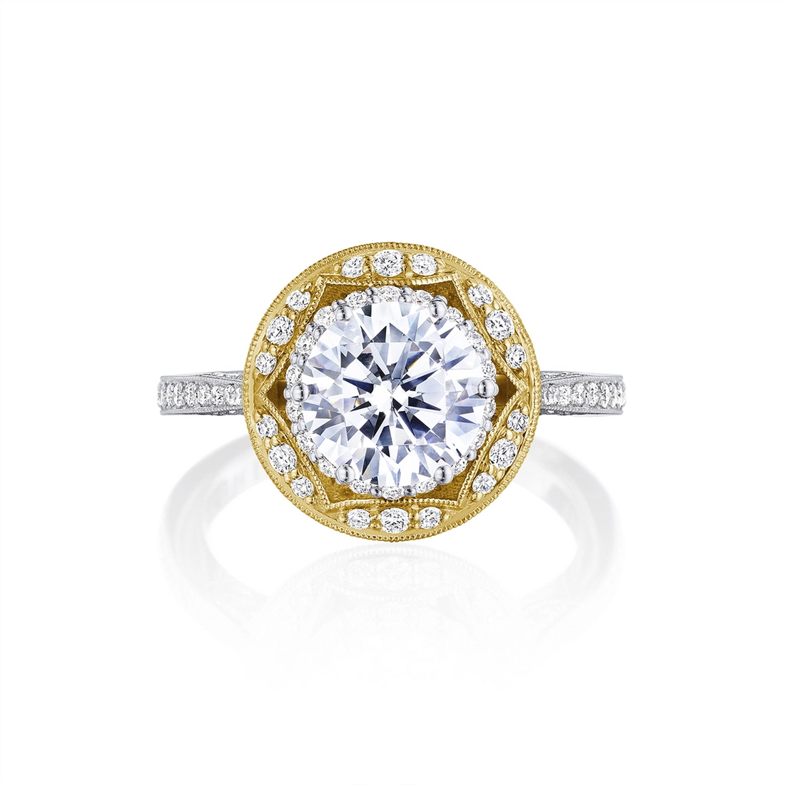 Tacori Engagement Rings in Mixed Metals containing Diamond HT 2570 RD 8 W Y