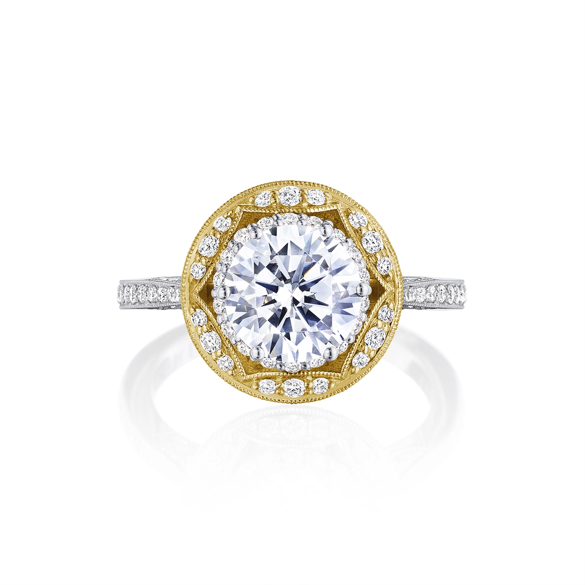 Tacori Engagement Rings in Mixed Metals containing Diamond HT 2570 RD 8 W Y