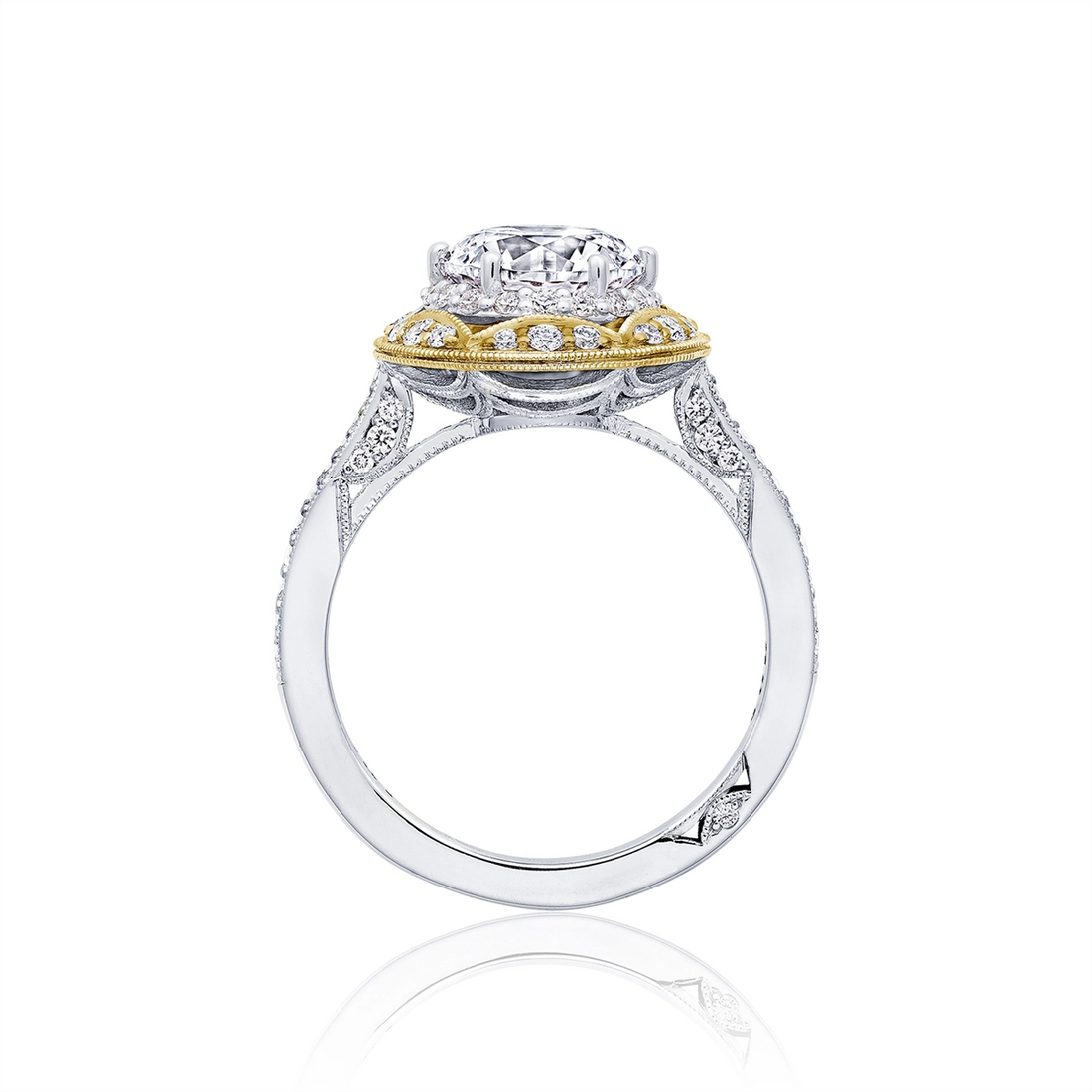 Tacori Engagement Rings in Mixed Metals containing Diamond HT 2570 RD 8 W Y