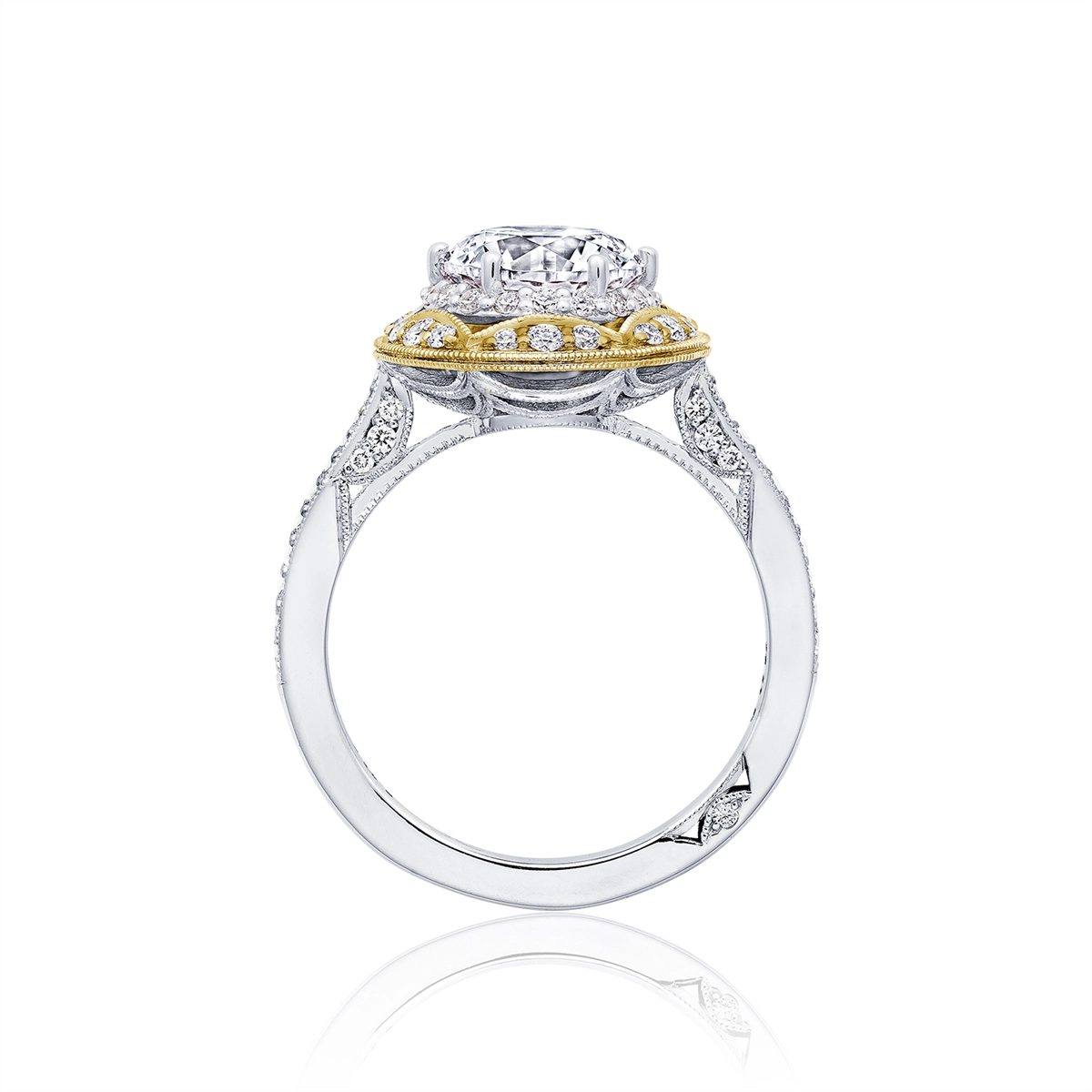 Tacori Engagement Rings in Mixed Metals containing Diamond HT 2570 RD 8 W Y