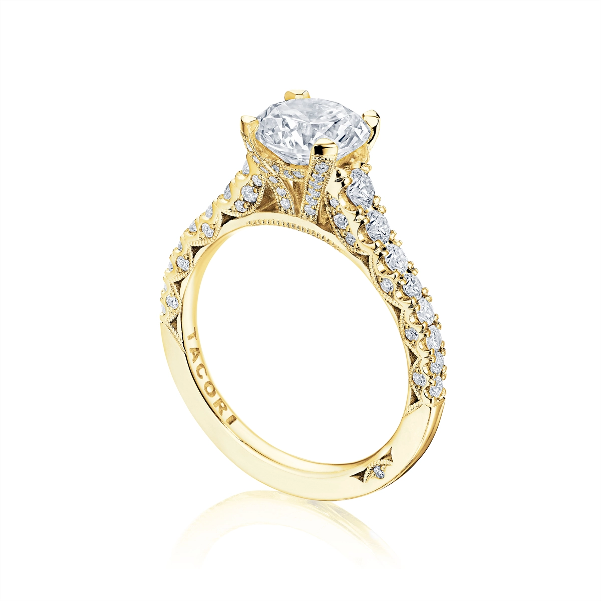 Tacori Engagement Rings in Yellow Gold containing Diamond HT 2579 RD 9 Y