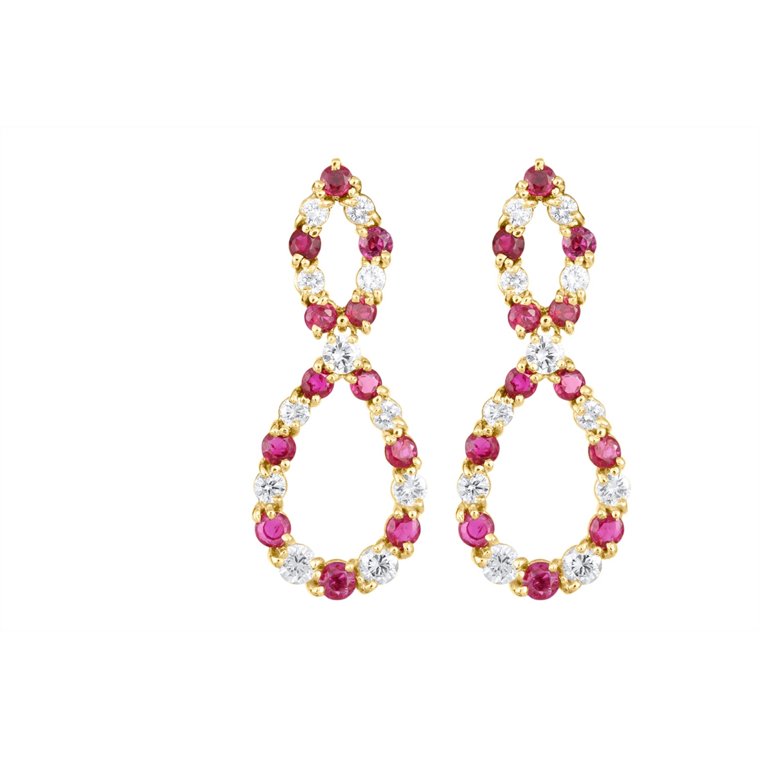 Earrings Earrings in Yellow Gold containing Multi-gemstone, Diamond, Ruby 452768