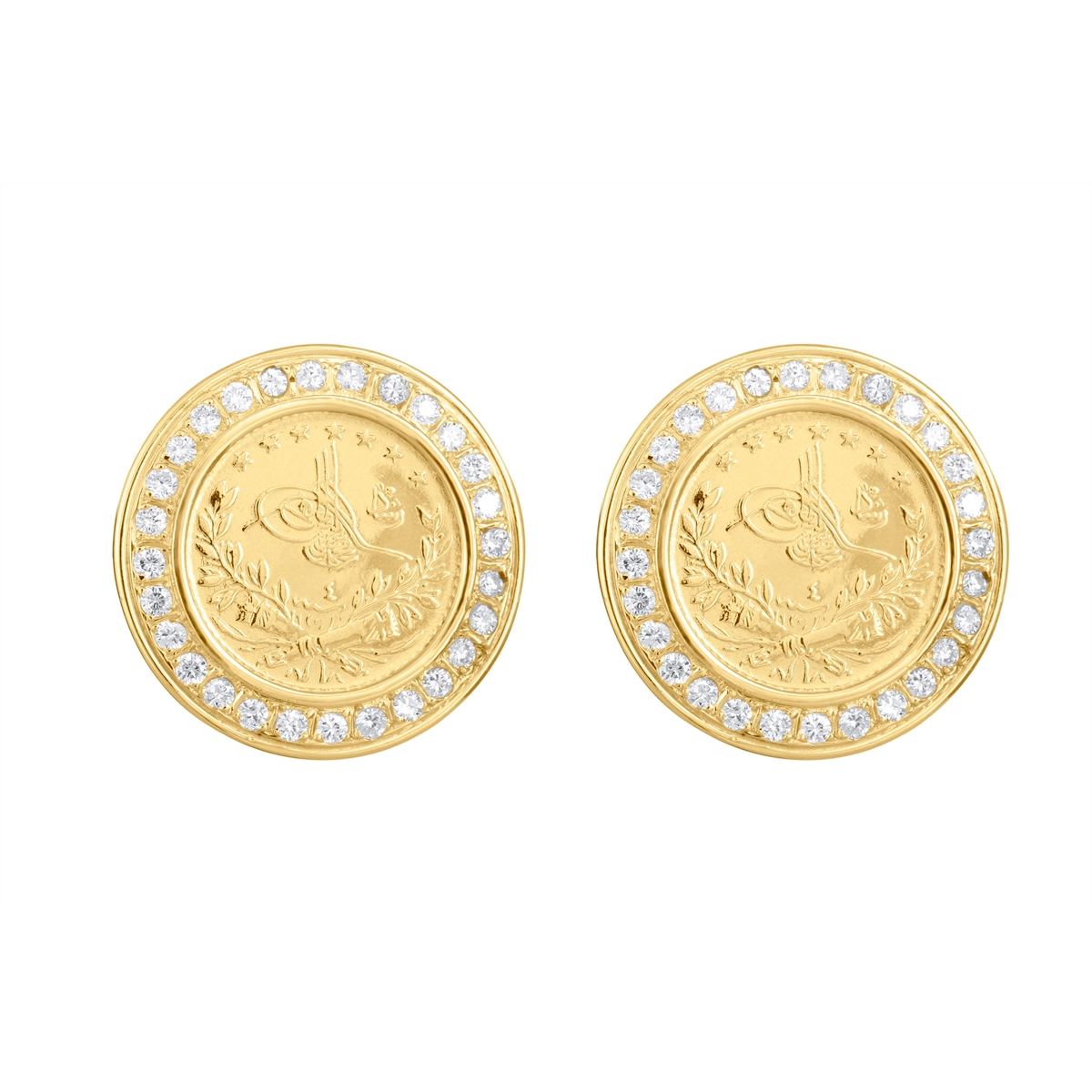 Earrings Earrings in Yellow Gold containing Other, Multi-gemstone, Diamond 452769