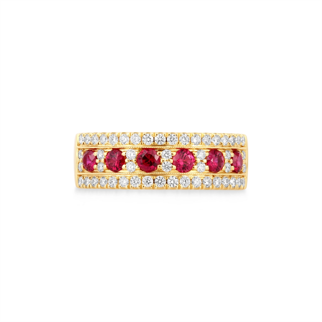 Wedding Bands Rings in Yellow Gold containing Multi-gemstone, Diamond, Ruby 453233