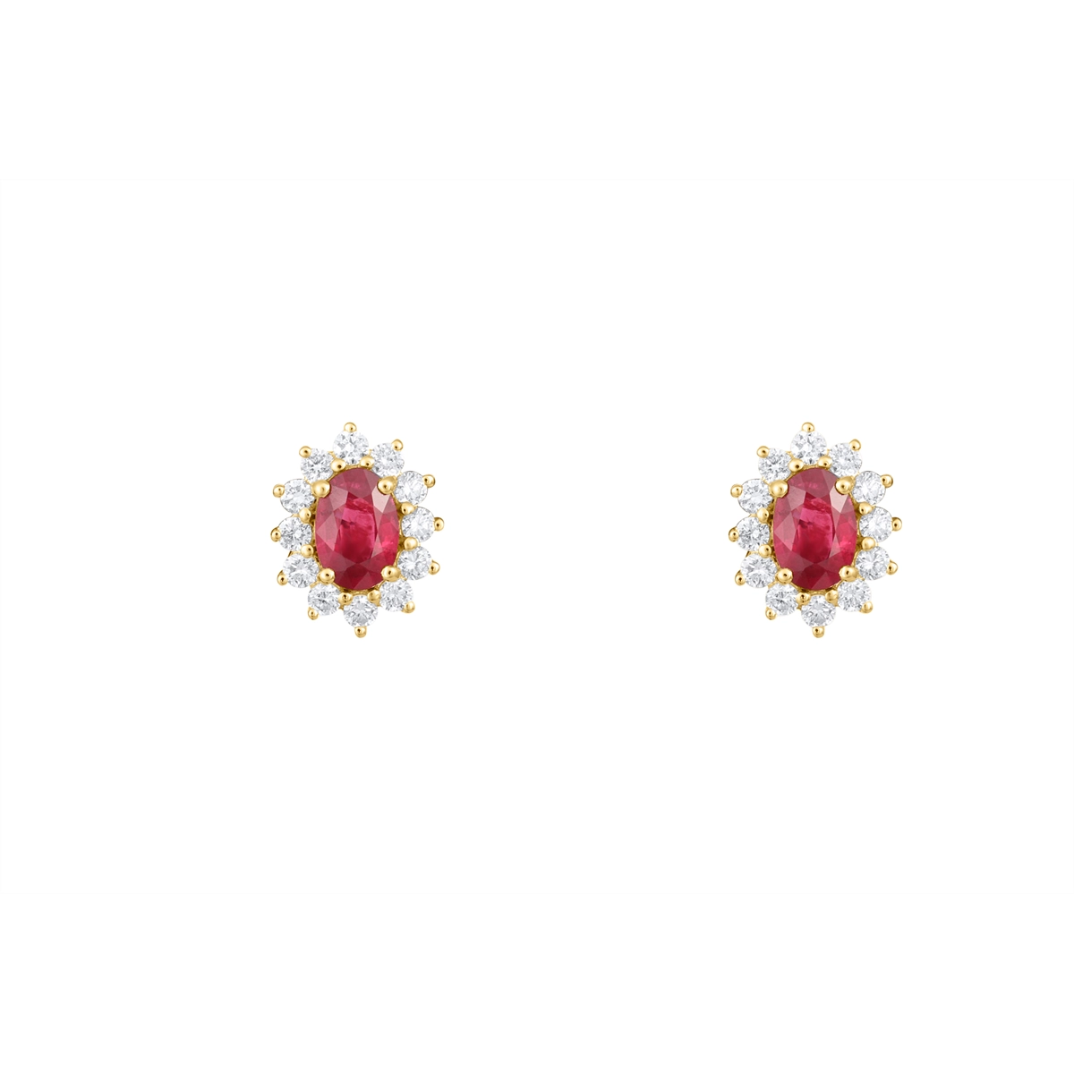 Earrings Earrings in Yellow Gold containing Multi-gemstone, Diamond, Ruby 453249
