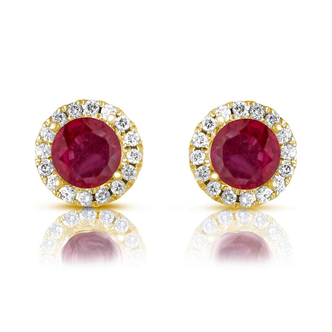 Earrings Earrings in Yellow Gold containing Multi-gemstone, Diamond, Ruby 453250