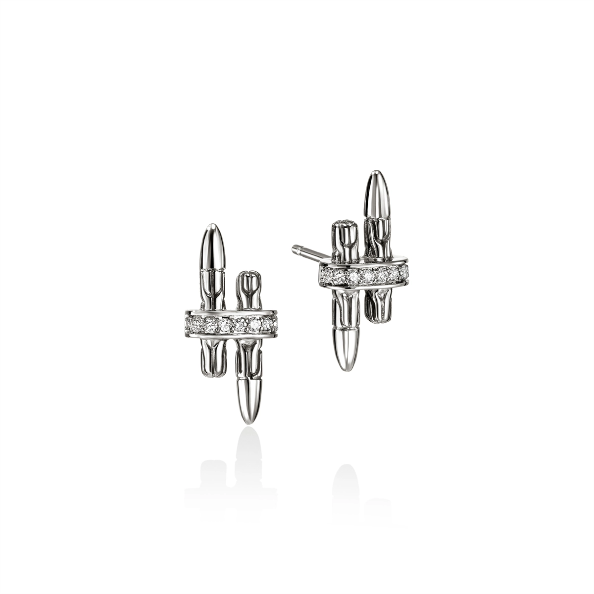 John Hardy Earrings in Silver containing Diamond EBP989562DI