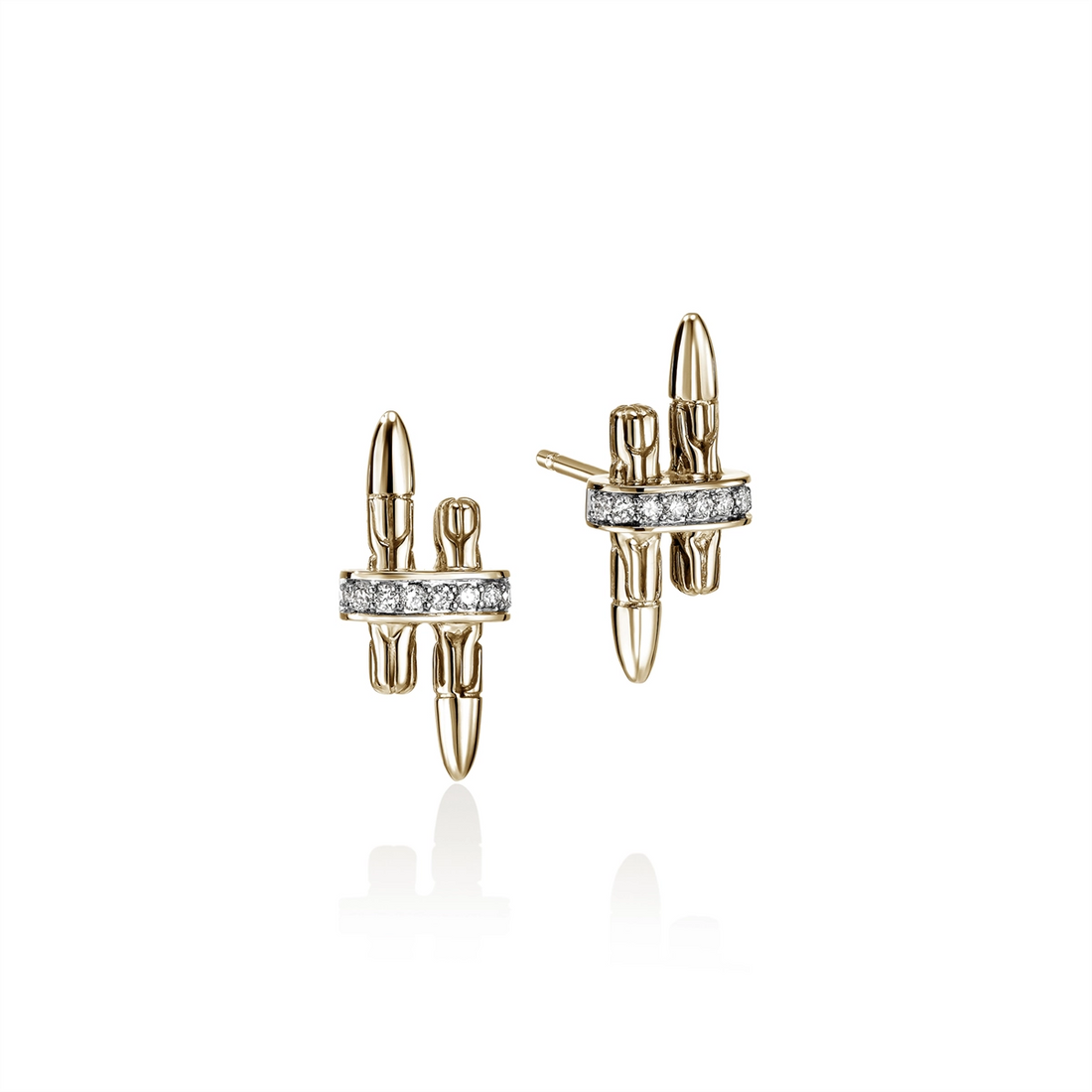 John Hardy Earrings in Mixed Metals containing Diamond EGGX989562DI