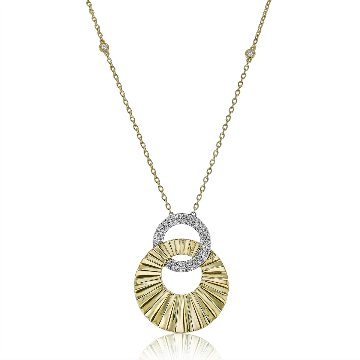 Simon G Necklaces in Mixed Metals containing Diamond LP5133-WY