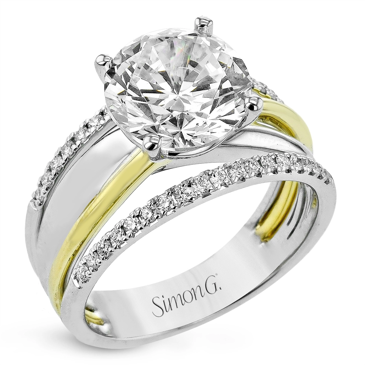 Simon G Engagement Rings in Mixed Metals containing Diamond 453706