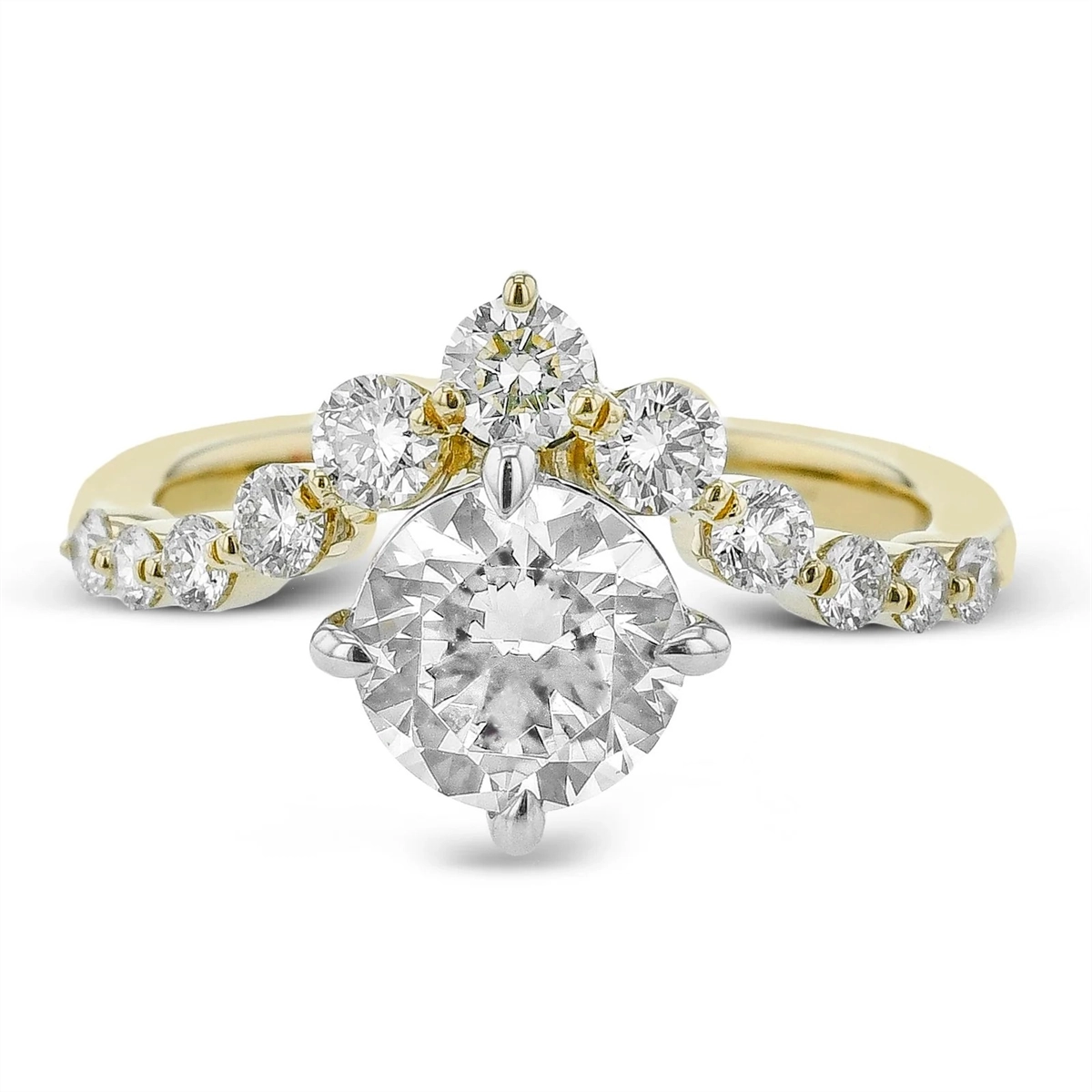 Simon G Engagement Rings in Mixed Metals containing Diamond LR4159-YW